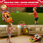 Games - Safari Sling | 2-In-1 Bean Bag Toss Game For Kids | 5-Second Setup Kids Cornhole Game Set | Outdoor Toddler Activities | Backyard Party Games | Corn Hole Set Toddler Bean Bag Toss