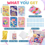 24 Pack Butterfly Poke Art Kit for Girls, Sticker Crafts, Party Favors, Classroom Rewards
