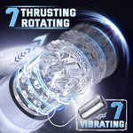 Automatic Male Masturbator Sex Toys For Men, Male Penis Pump With 7 Sucking Vibrating Thrusting Rotating Licking, Mens Vibrator Blowjob Sex Machine Hands Free Pocket Pussy Mens Masturbation Cup