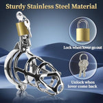 Male Chastity Cock Cage Sex Toy For Men, Large Chastity Device With 3 Active Sizes Rings 3 Metal Cock Ring 2 Keys, Adult Toys For Men Penis Exercise And Abstinence