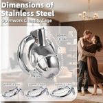 Metal Chastity Device With Anti-Slip Waist Belt, Adjustable Rings & Lock, Stainless Steel Penis Cage For Men, Cock Cage Sex Toy, Comfortable Wear, Waterproof Design