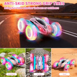 4Pack Remote Control Car Toys For Kids, 2.4Ghz Rc Stunt Cars With Wheel Lights, Drift High Speed 4Wd Off Road Double Sided 360° Rotating Cars, For Boys Girls.