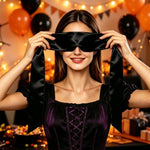 Satin Wrap-Around Sleep Mask, Adjustable Soft Headband for Side Sleepers, Total Light-Blocking Blindfold for Travel, Yoga & Meditation, 59" Long - Black