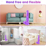 7.08 Inches Realistic Dildo For Beginners, Anal Dildos With Strong Suction Cup Base, Lifelike Fake Penis For Women/Men/Gay, Adult Sex Toy For G Spot Stimulator Anal Plug Training Set (Purple)
