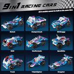 Technic 9 In 1 Pull-Back Car Building Set - Off-Road Race Vehicle Models For Boys And Girls, Stem Engineering Toy For Kids Ages 8 And Up | Ideal Gift For Birthdays