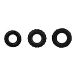 Tire Cock Rings 3-Piece Set - Set Of 3 Penis Rings For Longer, Harder Erections - Skin-Friendly Silicone, 3 Sizes (2-5Cm)