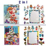 Preschool Christmas Puzzles For Kids Ages 3-5 Set Of 2 | Fun Shapes 13 & 15 Pieces Santa Design With Tray | Christmas Best Gift | Educational Kids Puzzles Ages 3-5 Level 4