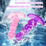 2Pcs Jelly Crystal Anal Plug Five Beads Anal Butt Plug Set With Anchor Base