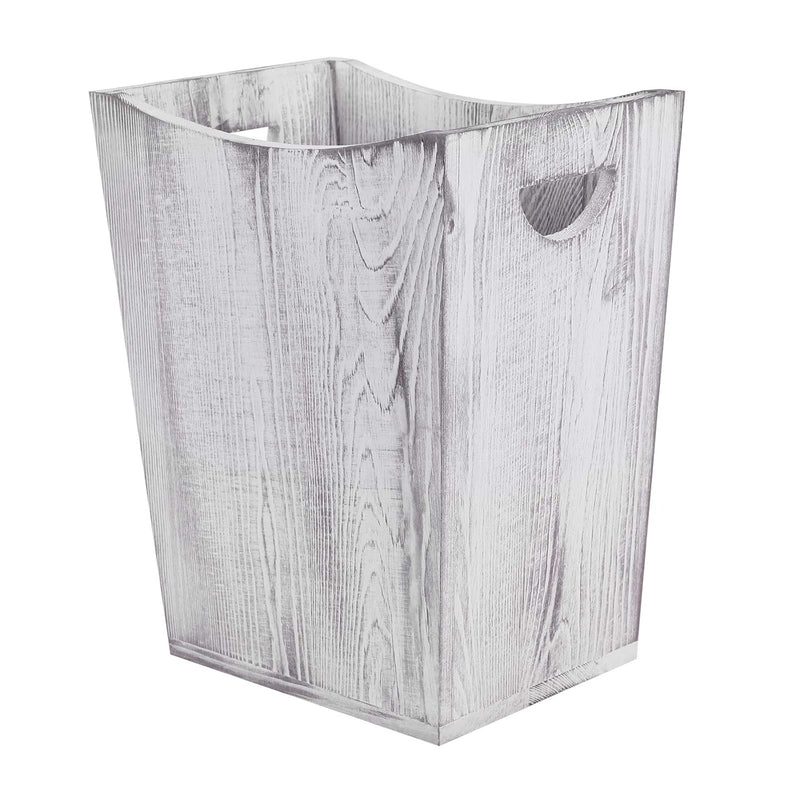Wood Trash Can, Office Trash Can, Rustic Farmhouse Style Wastebasket Bin For Bat
