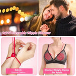 Adult Toys Discreet Nipple Toys, 9 Vibrations Nipple Clamps With Chain Necklace Silicone Portable Rechargeable Nipple Vibrator For Bdsm Women Men Couples Adult Sex Toys Games