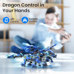 Dragon Building Kit With Remote Control Christmas Stem Gifts For Kids Boys Ages 8-12, Technic Buildable 3In1 Models Coding Toys For Birthday With 590 Pieces
