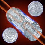 Transparent Double-Ended Male Masturbator With Realistic Vagina And Anus, Waterproof And Skin-Friendly Material Portable Pocket Stimulation Device With Dual Pleasure Sex Feature Adult Pleasure Toy