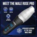 The Original Male Rose Pro - Rechargeable, Thrusting, Vibrating, And Rotating Automatic Masturbator - Dual Side Motors With Multiple Modes - Portable Male Rose Toy, Stroker