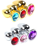 Luxury Metal Anal Plug With 3 Different Sizes Anal Trainer Jewel Butt Plug S&M Adult Anal Plugs Woman Men
