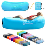 Inflatable Lounger | 210T Polyester Inflatable Chair | No-Pump Blow Up Couch | Camping Couch Air Sofa Bed W/ 450 Lbs. Cap., Pockets & Matching Bag | Use As Inflatable Couch For Adults & Kids