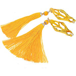 Stainless Steel Anal Plug Butt Plug Tassels Trainer Set With A Pair Of Nipple Clips Anal Massager Sex Toy For Men Women Unisex Gay(L,Yellow)