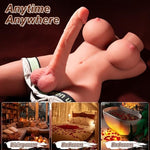 Realistic Shemale Sex Doll Torso - Transsexual Lifelike Sex Dolls with Huge Flexible Dildo, Tight Anal, Big Soft Breasts, Sex Toys for Women Men Gay Couples Masturbation, 22lb Unisex Masturbator
