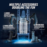 Male Masturbator Sex Toys For Men - Adult Toy 7 Thrusting & Rotating Modes With Handle, Phone Holder, And Suction Base, Automatic Penis Pump App Control Male Stroker, Hands-Free Lcd Display