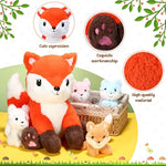 5 Pcs Fox Plush Toy Set 14 Inch Mommy Fox Stuffed Animal With 4 Cute Plush Baby Foxes In Tummy Soft Cuddly Fox Plushies For Baby Shower Birthday Gifts Woodland Party Decor Favors