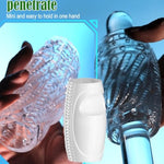 Male Masturbator Penis Pump Adult Sex Toys For Men, Transparent Penis Sleeve Pocket Pussy Stroker Masturbators Cup With 3D Realistic Texture, Manual Sucker Masturbation Penis Extender Male Sex Toy