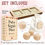 Date Night Dice Game For Adults - Stocking Stuffers For Men, Food Decider Dice Games For Date Night Gifts Ideas, Couple For Him And Her, Valentines Day Gifts For Boyfriend