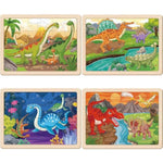 Puzzles For Kids Ages 4-6, Dinosaur Wooden Puzzles, 4 Packs 24 Pieces Puzzles For Kids Ages 3-5, Preschool Educational Toys Gifts For Boys And Girls