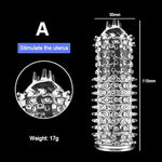 Silicone Penis Sleeve Reusable Condoms Stretchy Textured Studded Stretchy Penis Sleeve Set Penis Rings Erection Delay Sex Toys For Men Couples 5Pcs