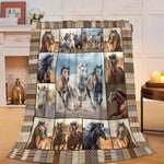 Horse Blaneket Western Horses Fleece Throw Blanket Fuzzy Plush Super Soft Cozy Warm Horse Decor Stuffed Animal Blanket Gifts For Boys Girls Kids Adult Men Women 50"X40"