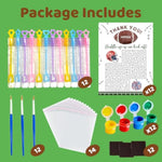 12 Pack Football Party Favors DIY Wood Painting Craft Kit with Bubbles
