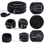 15Pcs Bondage Restraints Sex Toys Adult Games Kit Sm Fetish Bed Restraints Set For Beginners Cuffs Blindfold Spanking Nipple Clamps Flogger Ball Gag Paddle Rope Anal Toys Black