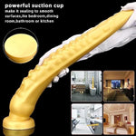 23In/59Cm Gold Silicone Super Long Xxl Octopus Tentacle Anal Plug Dildo, Realistic Huge Animal Dildos Butt Plug With Suction Cop Sex Toys Prostate Stimulator For Adult Male Female Couple (L)