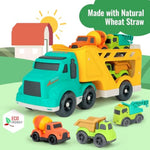 Toddler Toys Trucks For 3 4 Year Old Boy, Kids Toy Cars With Dump Truck Toy, Crane, Mixer Cement, No Bpa, No Phthalates, Pvc, Baby Toys For Ages 3-4, Baby Boy Gifts For Birthday Christmas