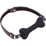 Silicone Mouth Gag With Leather Strap Bone Mouth Gag Pet Bone Bite Ball Gag Mouth Ball Breathable Gag Silicone Restraint Sm Game Open Mouth Gag Sex Toy For Fetish Lover