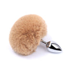2Pcs/Set Fox Tail Anal Butt Plug Bunny Tail Stainless Steel Plug Sexy Toys Flirting Tools For Adults Cosplay &Sm Role Play Gradient (Rainbow)