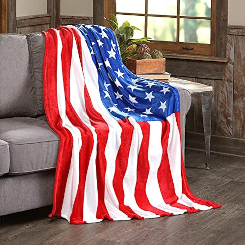 July 4Th Stars & Stripes American Flag Ultra Lush Oversized Throw Blanket (50"