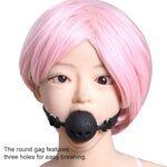 Silicone Breathable Ball Gag - Ball Gag Breathable Silicone Ball With Holes Open Mouth Gag Sex Toy For Adult Bondage Restraints Sex Play (M(1.7Inch Ball),Black)