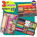 1600+ Pcs Jumbo Arts & Crafts Supplies Kit for Kids, 3-Layer Storage Chest
