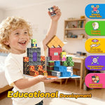150Pcs Magnetic Building Blocks - 6 Big Magnetic Base Building Stem Toys, Magnet Cube Game For Kids, Build Mine Castle Volcano World For Boys Girls Age 3-5 4-8 8-12, Sensory Outdoor Travel Toys Gifts