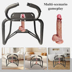 Sex Chair Set Multifunction Sex Position Enhancer Chair With Handrail And Dildo Sex Bench Bouncing Mount Sex Stool Portable Weightless Bdsm Sex Novelty Toy For Adult Game (Black)