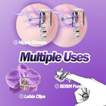 Electric Shock Chastity Vibrating Nipple Clamps Metal Pussy Clamps Clitoral Clamp for Nipple Pleasure Electro Sex Clitorist Clamp Sex Toys for Clit Women
