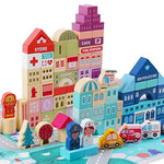 Wooden Building Blocks For Toddlers, Kids City Construction Stacking Creative Toys, Preschool Learning Education Block For Boys Girls Ages 2 3 4 5 (120 Pcs)