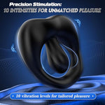 360° Adjustable Penis Ring with Bead Prostate & Clitoral Stimulator for Men - 10 Vibration Modes