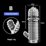 Silicone Penis Sleeve Reusable Condoms Stretchy Textured Studded Stretchy Penis Sleeve Set Penis Rings Erection Delay Sex Toys For Men Couples 5Pcs