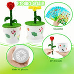 25 Set Paintable Flower Pot Craft Kit with Pens, Stickers & Artificial Grass