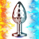 Metal Butt Plug Jewel Anal Plug With Rhomboid Surface For Prostate Massage Anal Training Adult Sex Toys For Men Women Couples