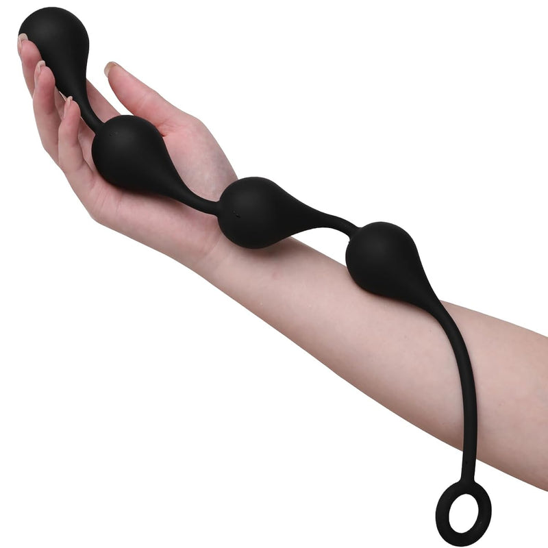 Anal Beads Backyard Pull Beads Anal Plug Butt Plug Masturbator Toy Adult Sex Toy For Women Men, Black