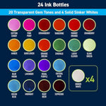 24-Color Concentrated Alcohol Ink Set for Epoxy and UV Resin Art Projects