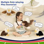 4-Pack American Bald Eagle Plush Toys – 7" Cuddly Eagle Stuffed Animals In Various Poses, Perfect Collectible Gift For Kids & Patriotic Enthusiasts