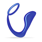 Penis Ring Silicone Cockrings With Anal Plug Prostage Massager Dual Stimulation Adult Men Masturbation Sex Toys (Deep Blue)