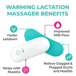 Bundle: 2-In-1 Warming Lactation Massagers (Pair) And Lactation Massager, Teal, Support For Clogged Ducts, Mastitis, Engorgement